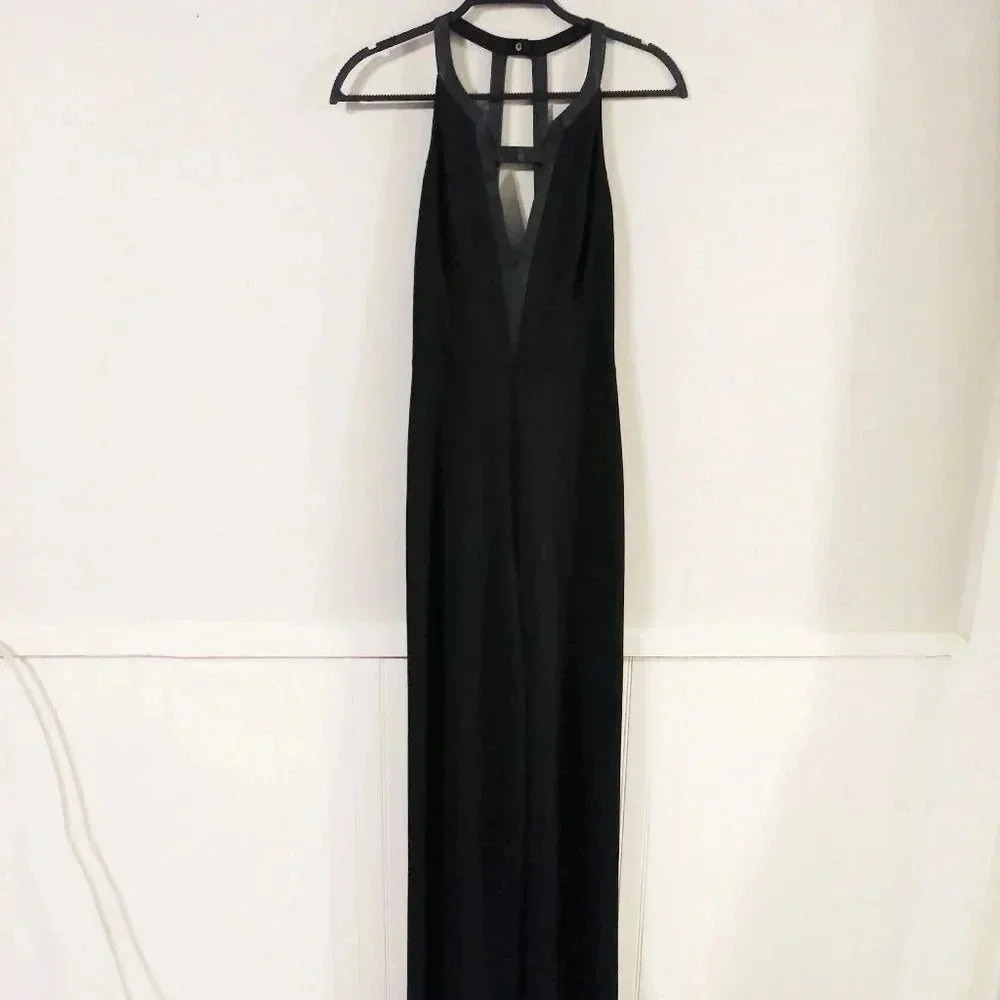 Ark & Co‎ Black Faux Leather Jumpsuit NWOT